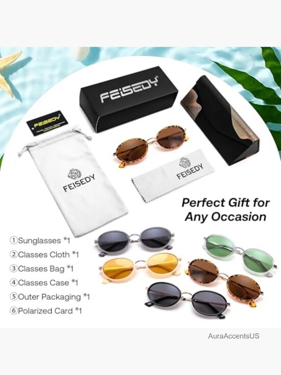 Polarized Oval Metal Sunglasses UV400 Protection Retro Classic Trendy TR90